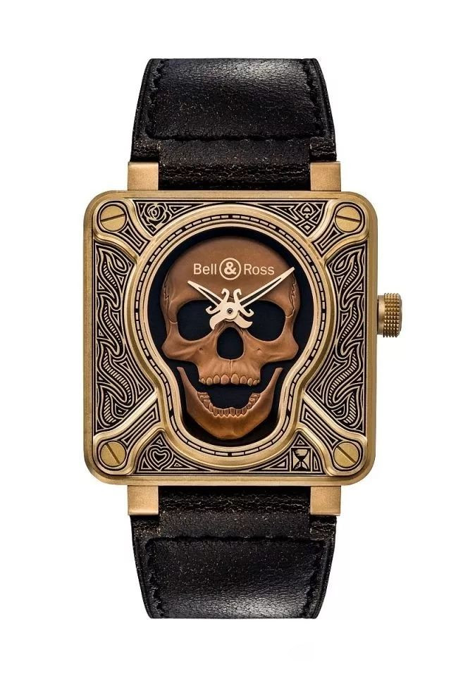 Unique Bronze Dials BELL & ROSS BR01 Burning Skull Bronze Replica Watches